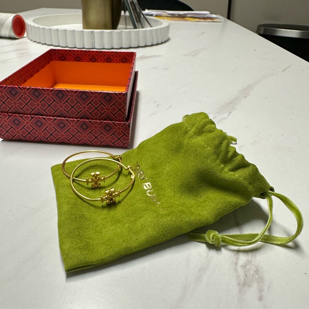 the Tory Burch Kira Hoop Earrings